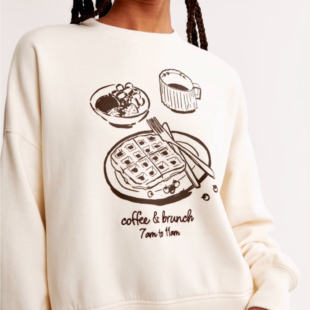 NWT Abercrombie & Fitch Easy Sunday Crew - Coffee & Brunch